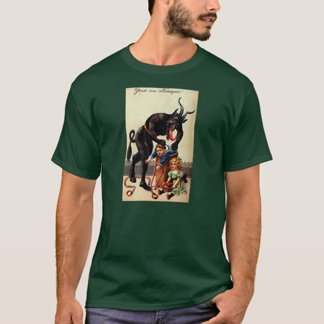 Krampus Kids in Basket Holiday Christmas Shirt (Front)