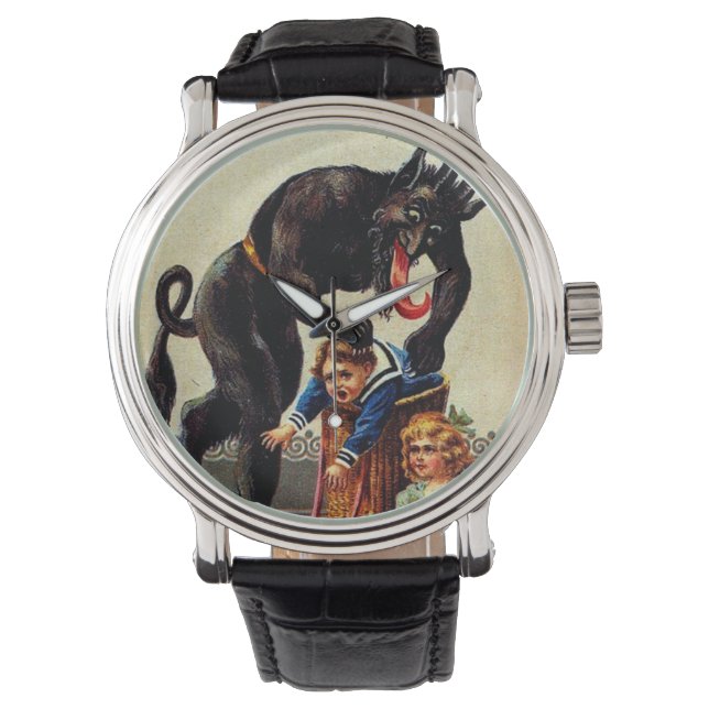 Krampus Kids in Basket Holiday Christmas Watch (Front)