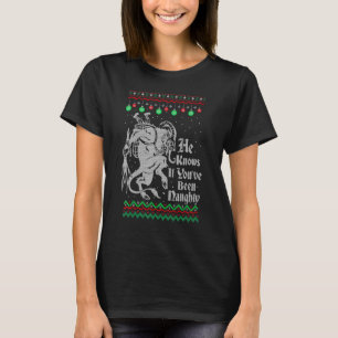 Krampus Knows If You've Been Naughty Christmas T-Shirt
