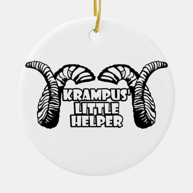 Krampus' Little Helper Ceramic Ornament (Front)