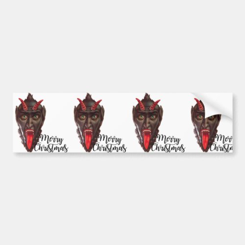 krampus merry christmas bumper sticker