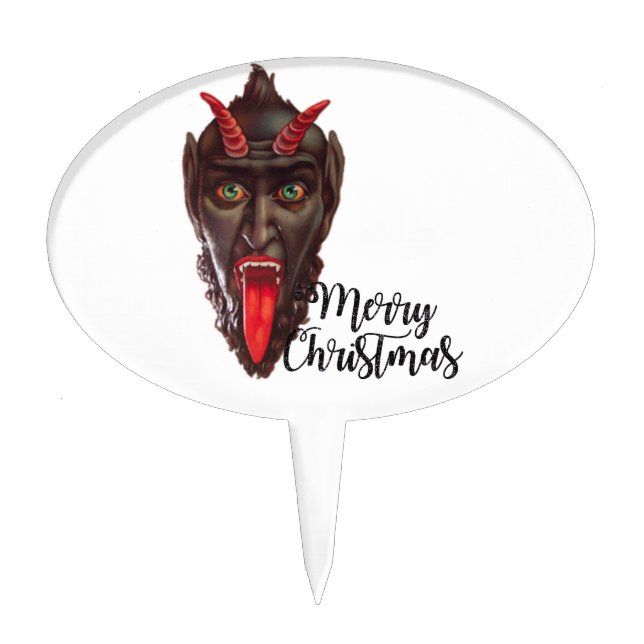 krampus merry christmas cake topper (Front)