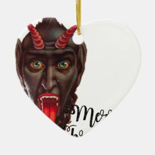 krampus merry christmas ceramic ornament