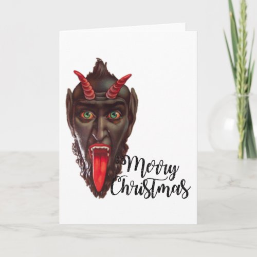 krampus merry christmas holiday card