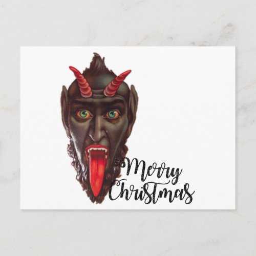 krampus merry christmas holiday postcard