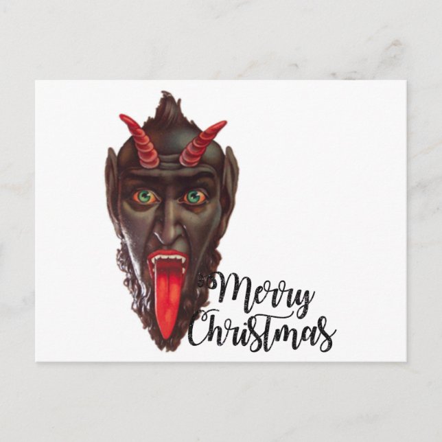 krampus merry christmas holiday postcard (Front)