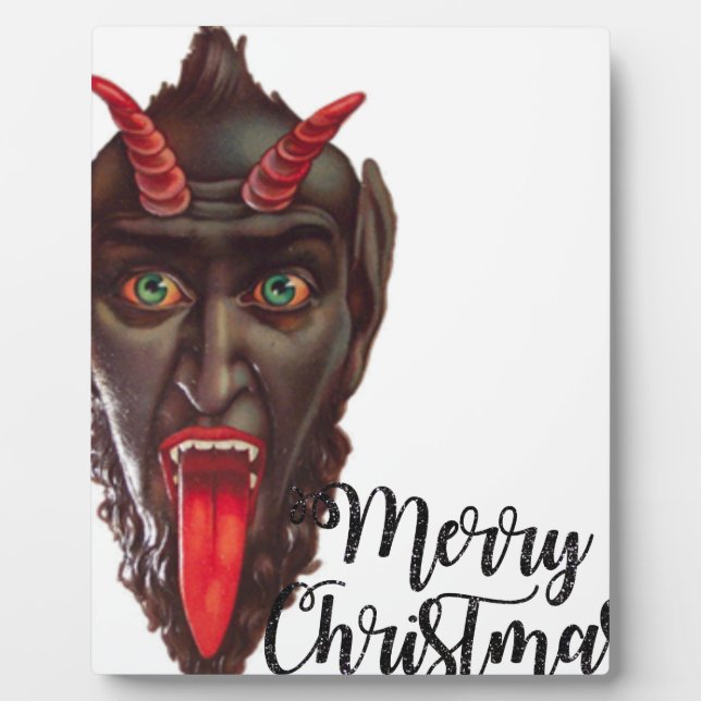 krampus merry christmas plaque (Front)