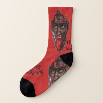 Krampus Merry Christmas Socks by funnychristmas at Zazzle