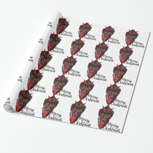 krampus merry christmas wrapping paper (Unrolled)