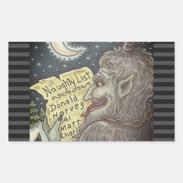 KRAMPUS NAUGHTY CHILDREN LIST CHRISTMAS STICKERS (Front)