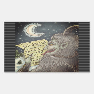 KRAMPUS NAUGHTY CHILDREN LIST CHRISTMAS STICKERS