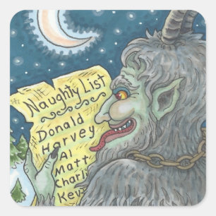 KRAMPUS NAUGHTY CHILDREN LIST CHRISTMAS STICKERS