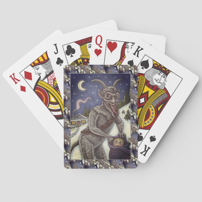 KRAMPUS & NAUGHTY CHILDREN, SCARY CHRISTMAS STORY POKER CARDS (Back)