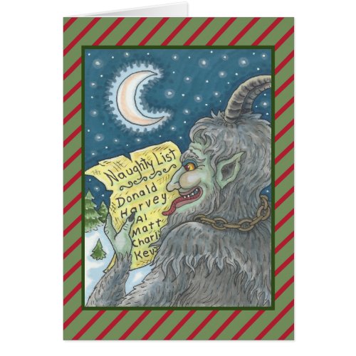 KRAMPUS NAUGHTY LIST CHRISTMAS GREETING CARD B