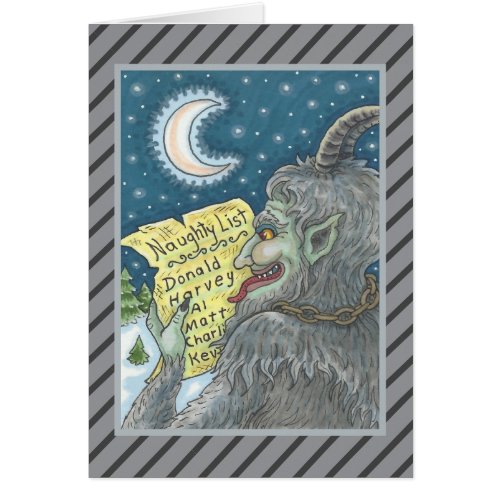 KRAMPUS NAUGHTY LIST CHRISTMAS GREETING CARD B