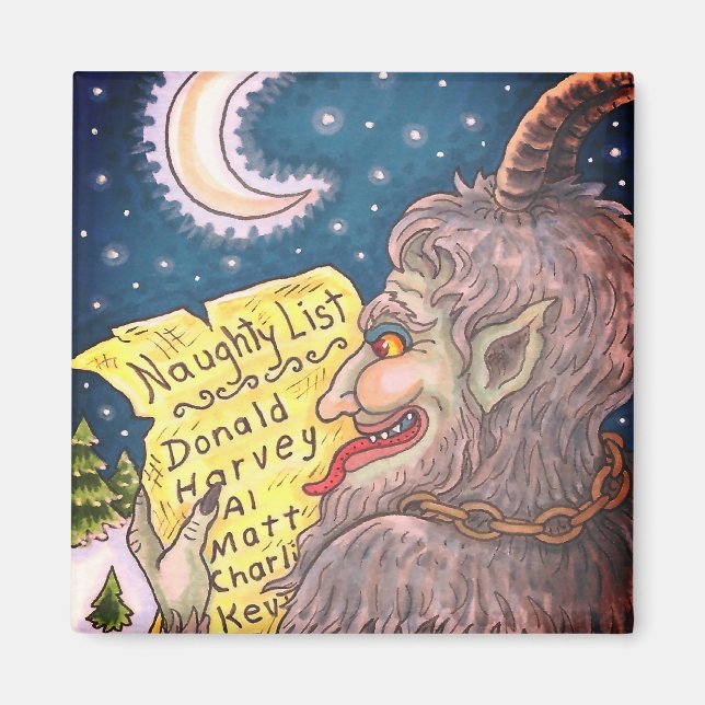 KRAMPUS NAUGHTY LIST CHRISTMAS MAGNET Customize (Front)