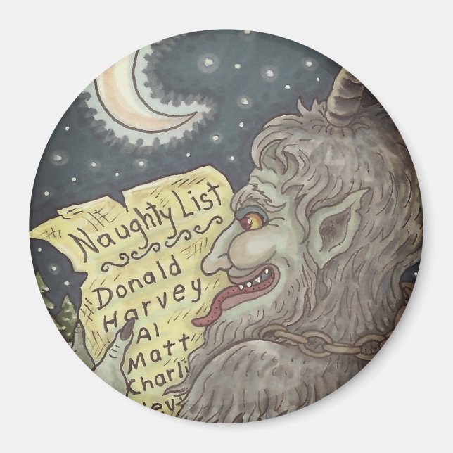 KRAMPUS NAUGHTY LIST CHRISTMAS MAGNET Customize (Front)
