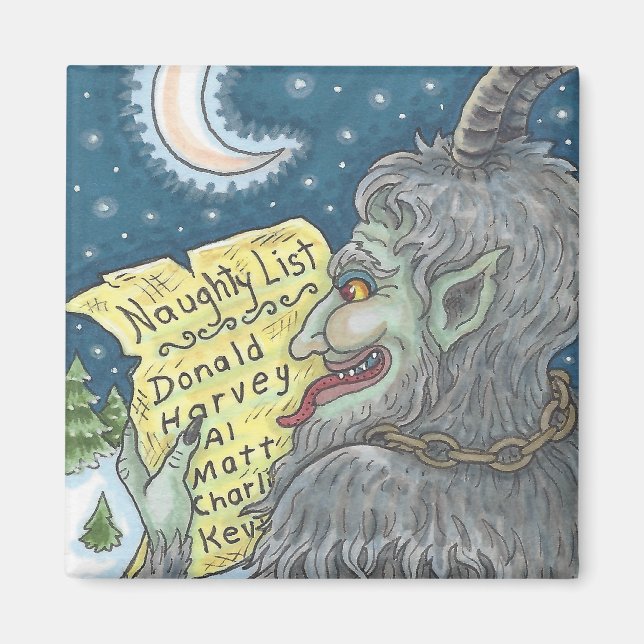 KRAMPUS NAUGHTY LIST Christmas MAGNET Customize (Front)