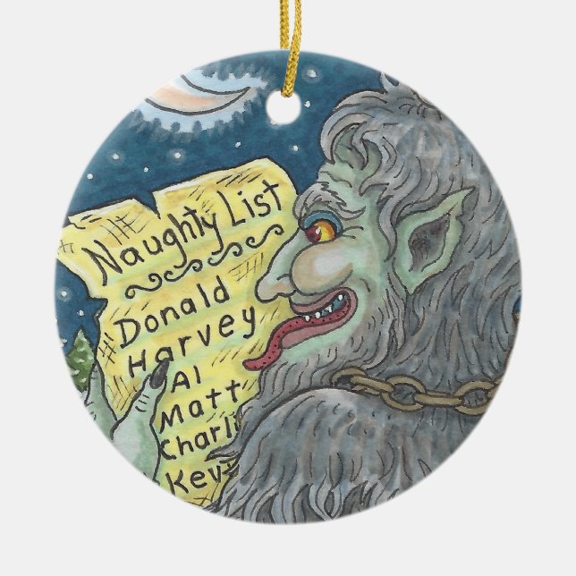 KRAMPUS NAUGHTY LIST Christmas Ornament Customize (Front)