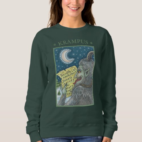 KRAMPUS NAUGHTY LIST CHRISTMAS SWEATSHIRT Womens