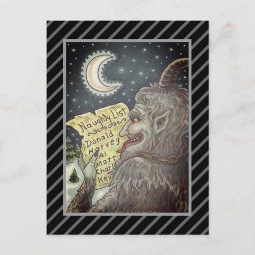 KRAMPUS NAUGHTY LIST SCARY CHRISTMAS STORY POSTCARD