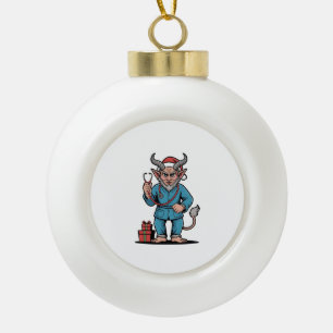 Krampus Nurse Christmas Evil Xmas  Ceramic Ball Christmas Ornament