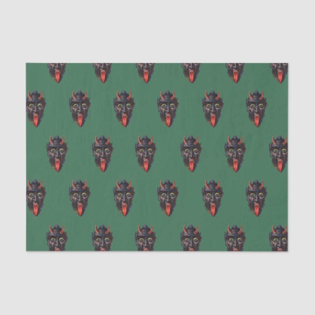 Krampus on Green  Tissue Paper (Front)