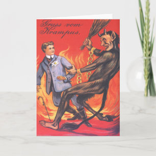 Krampus Punishing Adult Holiday Card