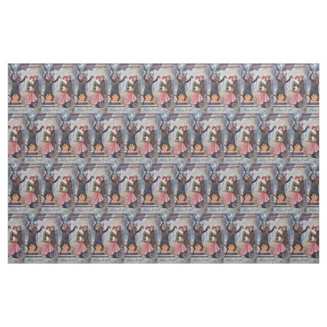 Krampus Punishing Bad Adults Fabric (Yard)
