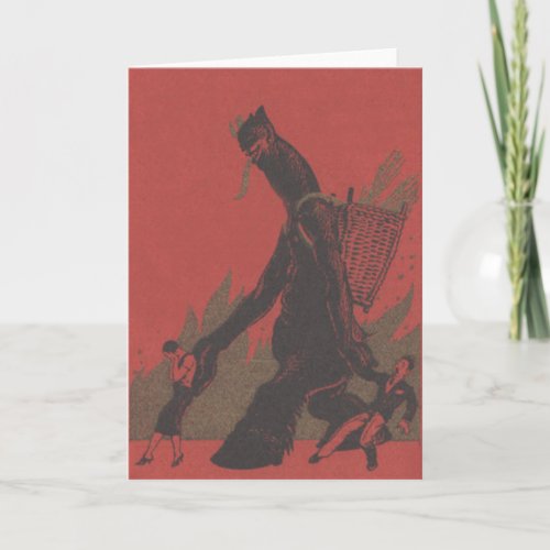 Krampus Punishing Bad Adults Holiday Card