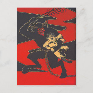 Krampus Punishing Child With Switch Postcard
