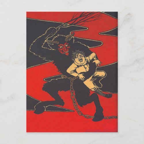 Krampus Punishing Child With Switch Postcard