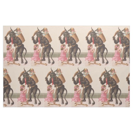 Krampus Punishing Children Switch Chain Fabric