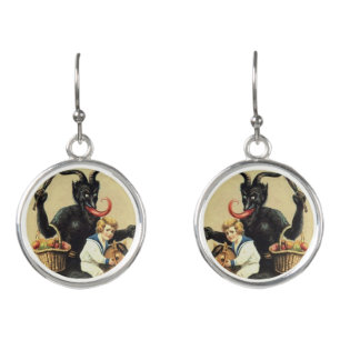 Krampus Rocking Horse Bad Demon Xmas Christmas Earrings
