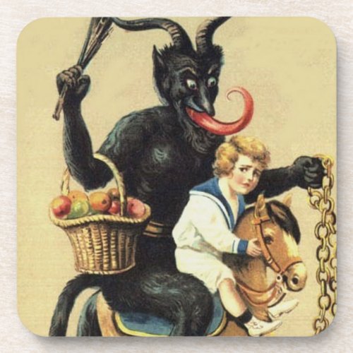 Krampus Rocking Horse Demon Holiday Christmas Xmas Coaster