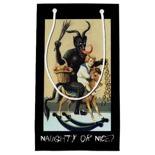 Krampus Rocking Horse Demon Holiday Christmas Xmas Small Gift Bag