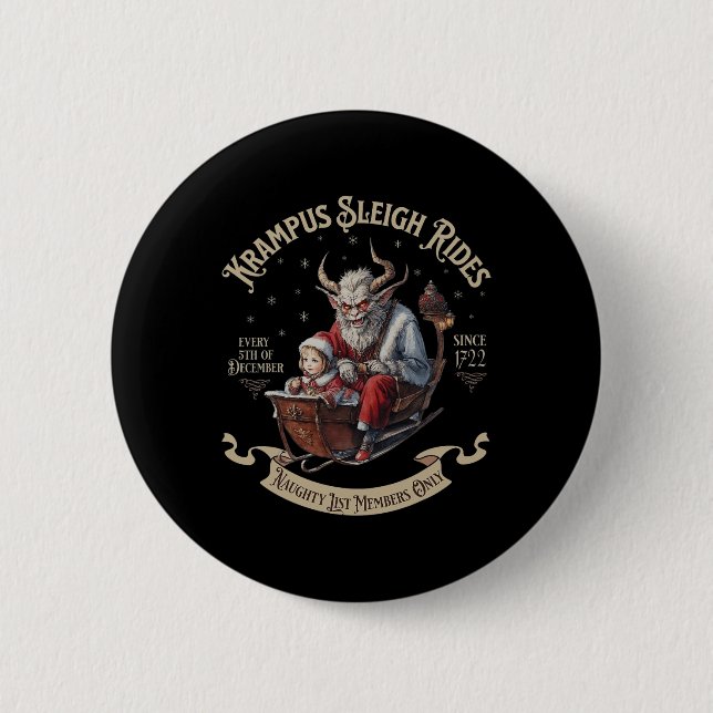 Krampus Sleigh Rides  Button (Front)