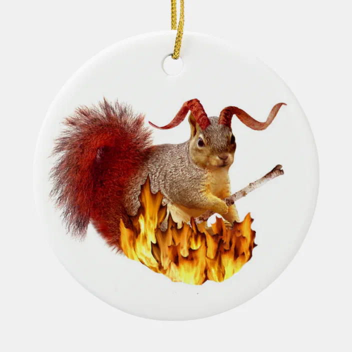Squirrel ROUND PORCELAIN ORNAMENT Great Christmas Gift Idea 