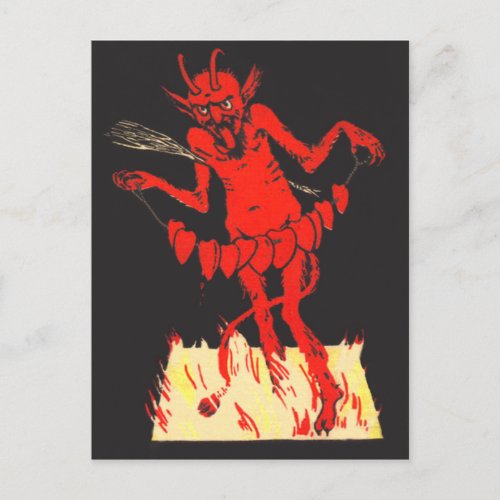 Krampus Switch Hearts On A String Postcard