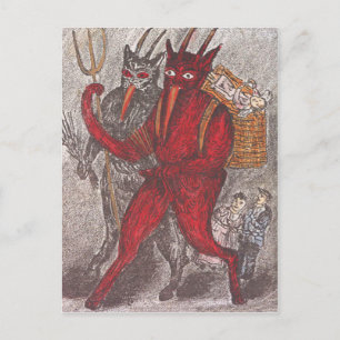 Krampus Taking Child Postcard
