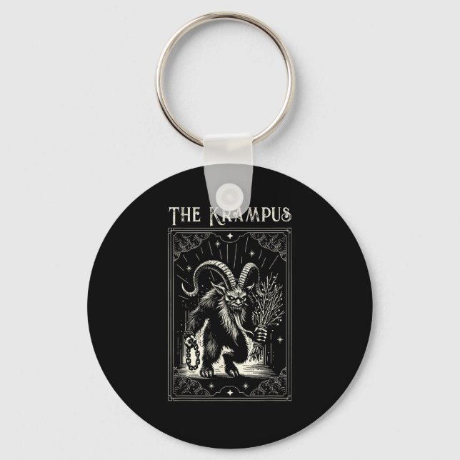 Krampus Tarot Card Design Christmas Season Evil Pa Keychain (Front)