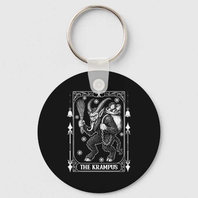 Krampus Tarot Card Design Christmas Season Evil Pa Keychain (Front)