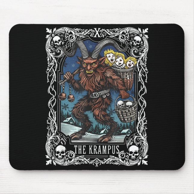 Krampus Tarot Card Design Christmas Season Evil Pa Mouse Pad (Front)