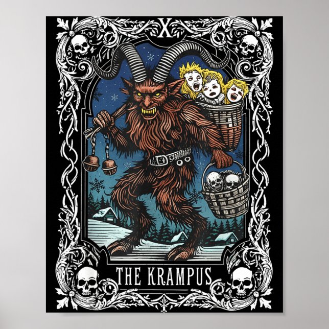 Krampus Tarot Card Design Christmas Season Evil Pa Poster (Front)