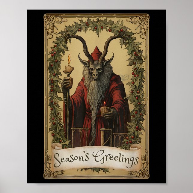 Krampus Tarot Card Design Christmas Season Evil Pa Poster (Front)