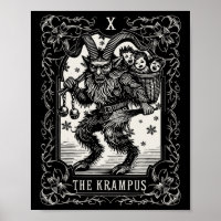 Krampus Tarot Card Design Christmas Season Evil Pa