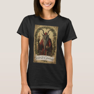 Krampus Tarot Card Design Christmas Season Evil Pa T-Shirt