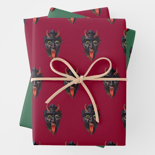 Krampus Themed  Wrapping Paper Sheets (In situ)