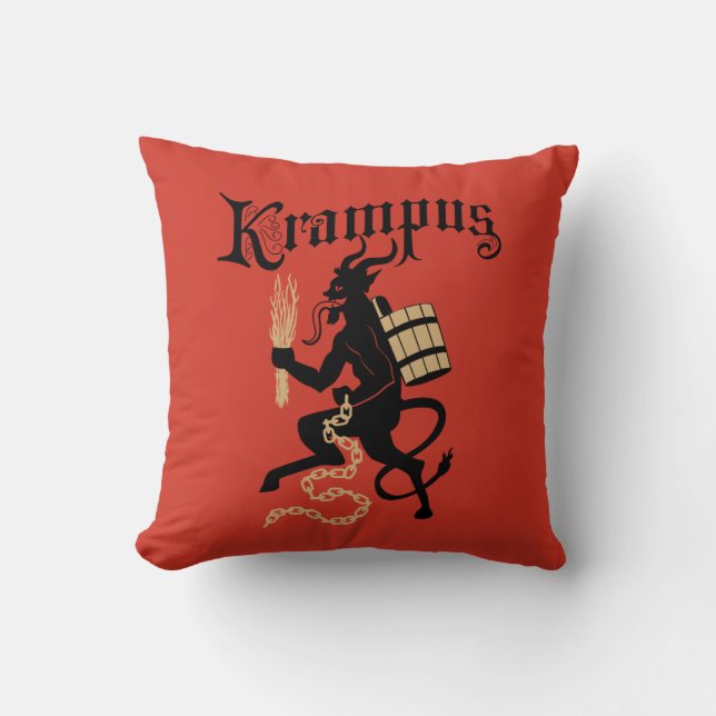Krampus Throw Pillow (Front)
