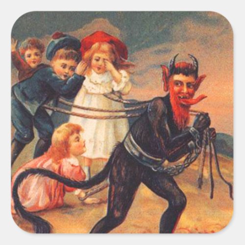 Krampus Vintage Christmas Stickers